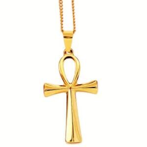 Ankh Egyptian Necklace African American Black Gold Birthday Christmas Valentines